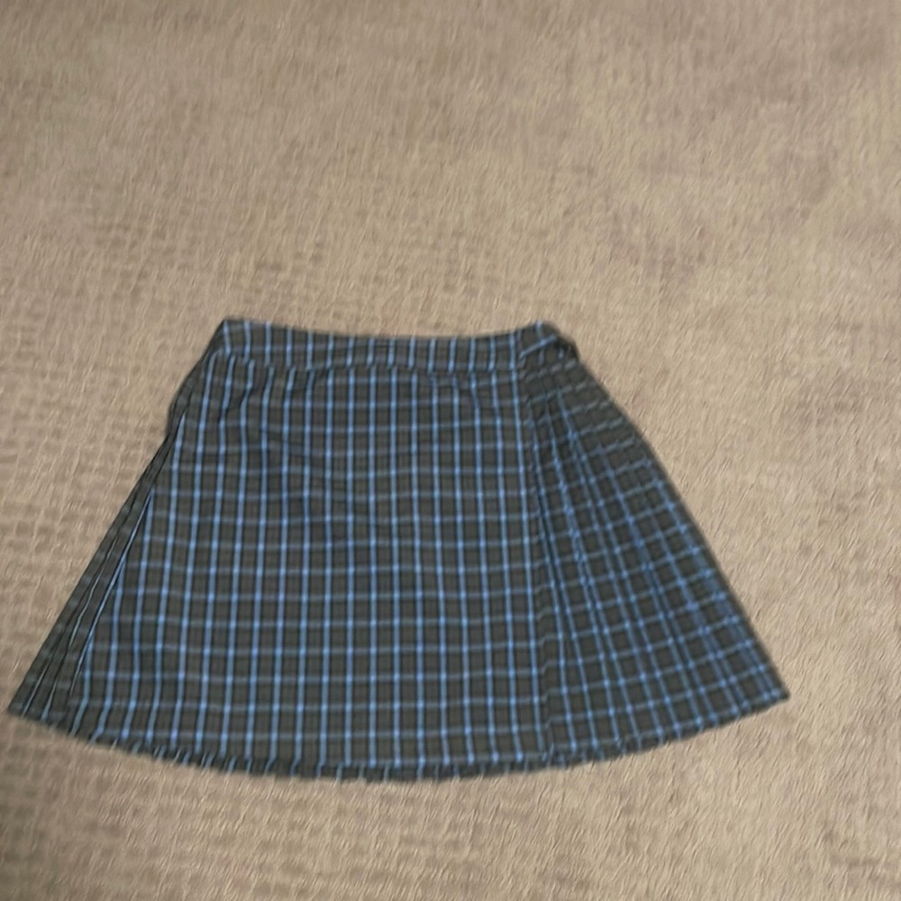 Blues and dark green squares skirt